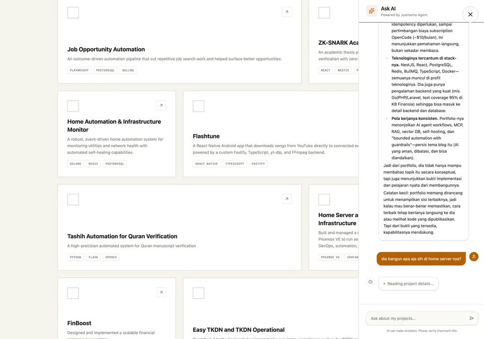 Ask AI retrieving and answering project details